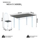 Ver imagem 3 de Conjunto de Mesa Tubular 140cm x 75cm Tampo em Ardósia Indiano com 6 Cadeiras Iris B Branco/Preto