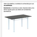Ver mais imagens de Conjunto de Mesa Tubular 140cm x 75cm Tampo em Ardósia Indiano com 6 Cadeiras Iris B Branco/Bege