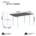 Ver imagem 4 de Conjunto de Mesa Tubular 140cm x 75cm Tampo em Ardósia Indiano com 6 Cadeiras Iris B Branco/Bege