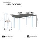 Ver imagem 3 de Conjunto de Mesa Tubular 140cm x 75cm Tampo em Ardósia Indiano com 6 Cadeiras Iris B Branco/Arabesco