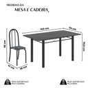 Ver imagem 3 de Conjunto de Mesa Tubular 140cm x 75cm Tampo em Ardósia Indiano com 6 Cadeiras Iris B Preto