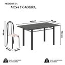 Ver imagem 3 de Conjunto de Mesa Tubular 140cm x 75cm Tampo em Ardósia Indiano com 6 Cadeiras Iris B Preto/Bege