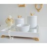 Kit Higiene Porcelana Bebê + Potes + Bandeja - Passaro Dourado - 1