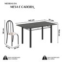 Ver imagem 3 de Conjunto de Mesa Tubular 140cm x 75cm Tampo em Ardósia Indiano com 6 Cadeiras Iris B Preto/Arabesco
