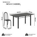 Ver imagem 3 de Conjunto de Mesa Tubular 140cm x 75cm Tampo em Ardósia Indiano com 6 Cadeiras Iris B Preto