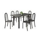 Ver imagem 2 de Conjunto de Mesa Tubular 140cm x 75cm Tampo em Ardósia Indiano com 6 Cadeiras Iris B Preto