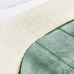 Coberdrom Casa Scarpa Apollo Solteiro Sherpa Manta Flannel Toque Lã de Carneiro - Verde Alecrim - 4