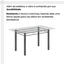 Ver mais imagens de Conjunto de Mesa Tubular 140cm x 75cm Tampo em Vidro Incolor com 6 Cadeiras Iris B Prata/Preto