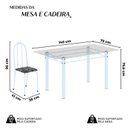 Ver imagem 3 de Conjunto de Mesa Tubular 140cm x 75cm Tampo em Vidro Incolor com 6 Cadeiras Iris B Branco/Preto