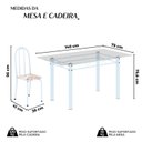 Ver imagem 3 de Conjunto de Mesa Tubular 140cm x75cm Tampo em Vidro Incolor com 6 Cadeiras Iris B Branco/Bege