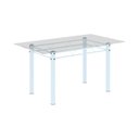 Ver imagem 5 de Conjunto de Mesa Tubular 140cm x75cm Tampo em Vidro Incolor com 6 Cadeiras Iris B Branco/Bege