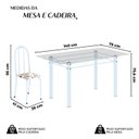 Ver imagem 3 de Conjunto de Mesa Tubular 140cm x 75cm Tampo em Vidro Incolor com 6 Cadeiras Iris B Branco/Arabesco