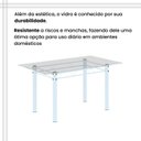 Ver mais imagens de Conjunto de Mesa Tubular 140cm x 75cm Tampo em Vidro Incolor com 6 Cadeiras Iris B Branco/Preto