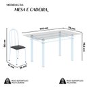 Ver imagem 3 de Conjunto de Mesa Tubular 140cm x 75cm Tampo em Vidro Incolor com 6 Cadeiras Iris B Branco/Preto