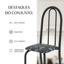 Ver imagem 4 de Conjunto de Mesa Tubular 140cm x 75cm Tampo em Vidro Incolor com 6 Cadeiras Iris B Preto