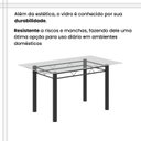 Ver mais imagens de Conjunto de Mesa Tubular 140cm x 75cm Tampo em Vidro Incolor com 6 Cadeiras Iris B Preto/Arabesco
