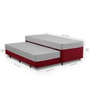 Ver imagem 4 de Cama Box Conjugada Solteiro com Auxiliar Colchões Sensor Yescasa Vermelho/Branco