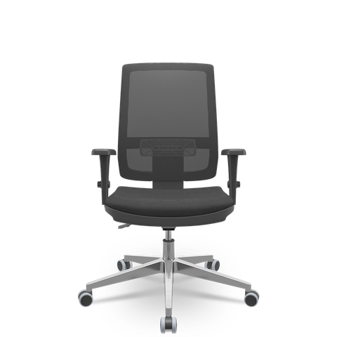 Cadeira Brizza Tela 3d Backplax Aluminio - Poliéster Preto