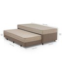 Ver imagem 3 de Cama Box Conjugada Solteiro 88CMX58CMX188CM com Auxiliar Sensor Yescasa Marrom Bege/Chocolate