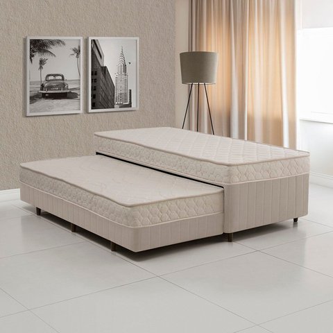 Cama Box Conjugada Solteiro com Auxiliar Colchões Sensor