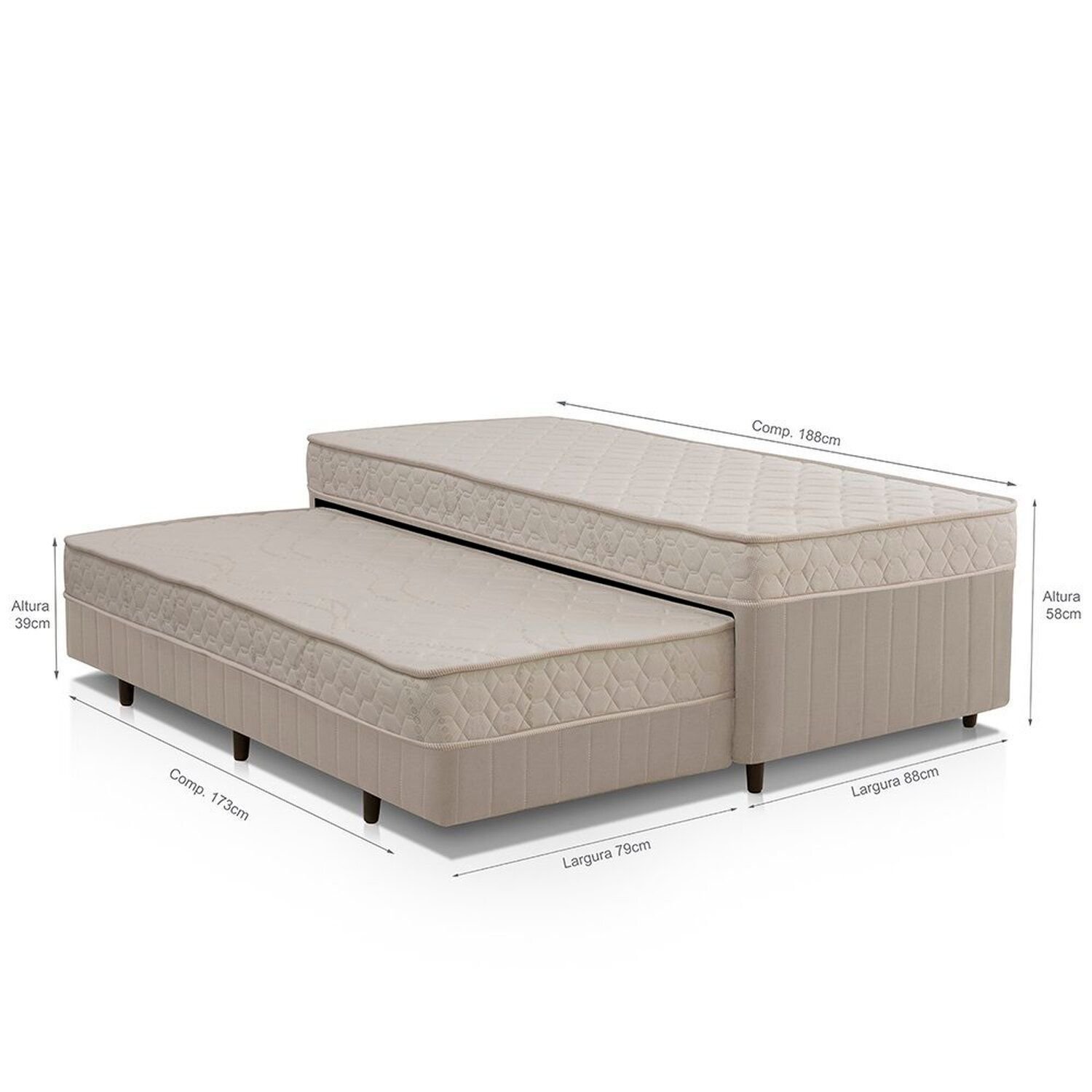 Cama Box Conjugada Solteiro com Auxiliar - 4