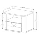Ver mais imagens de Mesa de Cabeceira Suspensa Curva Buriti Bege