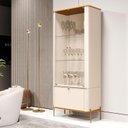 Ver imagem 2 de Cristaleira Curva 3 Prateleiras e Portas em Vidro Puxador e Pés em Metal Tucupi