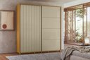 Ver imagem 1 de Guarda-Roupa Casal 2 Portas 4 Gavetas Portas de Correr Monet 230cm MDF Cumaru/Opala Quarto