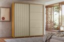 Ver imagem 1 de Guarda-roupa Monet 100% Mdf Ripado 2 Portas de Correr 4 Gavetas - Cumaru Opala - Madetec