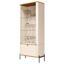 Ver imagem 3 de Cristaleira Curva 3 Prateleiras e Portas em Vidro Puxador e Pés em Metal Tucupi