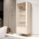 Ver imagem 1 de Cristaleira Curva Portas de Vidro Pés em Metal 100% MDF 180CMX76CM Tucupi Off White/Dourado