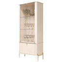 Ver imagem 3 de Cristaleira Curva 3 Prateleiras e Portas em Vidro Puxador e Pés em Metal Tucupi