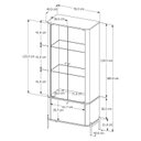 Ver imagem 4 de Cristaleira Curva 3 Prateleiras e Portas em Vidro Puxador e Pés em Metal Tucupi
