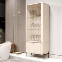 Ver imagem 2 de Cristaleira Curva 3 Prateleiras e Portas em Vidro Puxador e Pés em Metal Tucupi