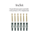 Ver imagem 6 de Kit 2 Prateleiras 60cm Parede Multiuso Aço Resistente Casa Sala Quarto Cozinha Branco