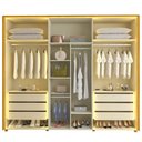 Ver imagem 6 de Guarda Roupa Reflecta Lumina 6 Portas LED 100% MDF Naturale Off White Bronze - Gelius