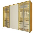 Ver imagem 4 de Guarda Roupa Reflecta Lumina 6 Portas LED 100% MDF Naturale Off White Bronze - Gelius