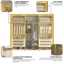 Ver imagem 2 de Guarda Roupa Reflecta Lumina 6 Portas LED 100% MDF Naturale Off White Bronze - Gelius