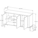 Ver imagem 6 de Buffet Aparador 3 Portas e Pés em Metal 100% MDF 131cm Tucupí Off White
