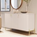 Ver imagem 1 de Buffet Aparador 3 Portas e Pés em Metal 100% MDF 131cm Tucupí Off White