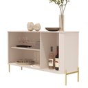 Ver imagem 5 de Buffet Aparador Curvo 3 Portas Pés e Puxadores em Metal 131cm Tucupí