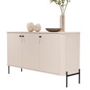 Ver imagem 3 de Buffet Aparador Curvo 3 Portas Pés e Puxadores em Metal 131cm Tucupí Off White/Preto