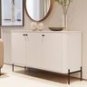 Buffet Aparador Curvo 3 Portas Pés e Puxadores em Metal 131cm Tucupí - 2