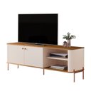 Ver imagem 3 de Rack para TV até 60 Polegadas Curvo com Puxadores em Metal Estilo Industrial 100% MDF 141cm Tucupí Bege
