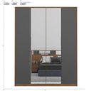 Ver imagem 2 de Guarda Roupa Casal 4 Portas com Espelho e 3 Gavetas Attore - Amêndola/grafito