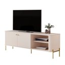 Ver imagem 3 de Rack para TV até 60 Polegadas Curvo Industrial 100% MDF 141cm Tucupí Bege