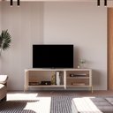 Ver imagem 5 de Rack para TV até 60 Polegadas Curvo Industrial 100% MDF 141cm Tucupí Bege