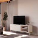 Ver imagem 1 de Rack para TV até 60 Polegadas Curvo Industrial 100% MDF 141cm Tucupí Bege