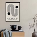 Ver imagem 2 de Quadro Contemporâneo Bauhaus Minimalista 24x18cm - com Vidro:madeira Preta