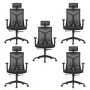 Ver imagem 1 de Kit 5 Cadeiras Escritório Presidente NR17 Office Lugano Preto